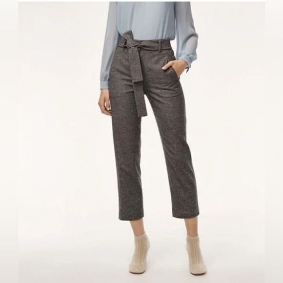 Aritzia Pants - Wilfred Jallade tie front wool Pants in dark charcoal Grey 6